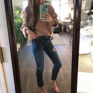 Vigoss Thompson Tomboy Dark Denim Distressed Jeans